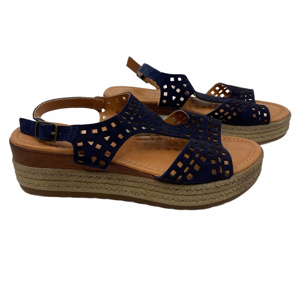 Bella Vita Blue Tan Wedges | Womens 8